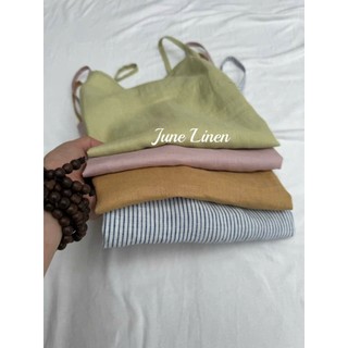 Áo 2 dây Linen tưng premium washed có tăng đơ. JUNE LINEN.A36