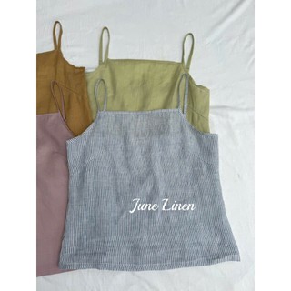 Áo 2 dây Linen tưng premium washed có tăng đơ. JUNE LINEN.A36