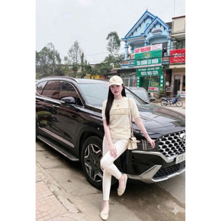 LT - Áo len nữ chữ ngang ngực khuy vai, cổ tròn, len cộc tay cotton knit free size 1624
