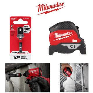 Thước 5m thước 8m và đầu chuyển vít sang bu lông 1/2 inch 48-32-5034 Milwaukee - Hàng chính hãng