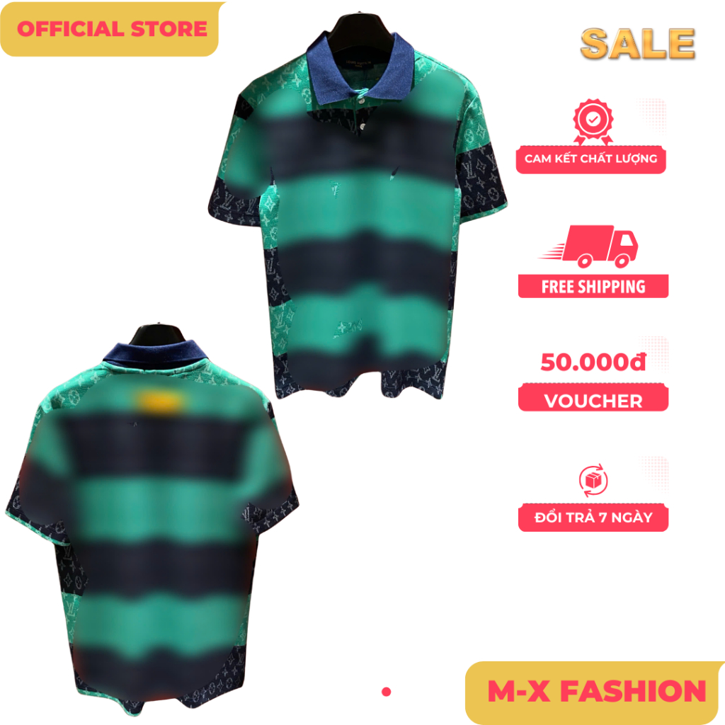 ÁO polo nam sc cổ tròn họa tiết tay ngắn phong cách trẻ trung chuẩn from