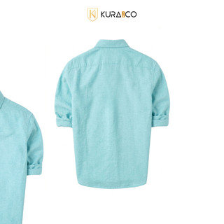 Áo Sơ Mi Nam Tay Dài KURAMAN Màu Xanh Mint Oxford Cao Cấp