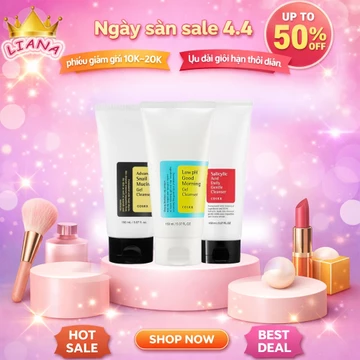 Combo Chăm Sóc Da COSRX Snail - Dưỡng Ẩm, Làm Sạch, Phục Hồi Da,Tái Tạo, Cấp Ẩm, Giúp Da Căng Bóng
