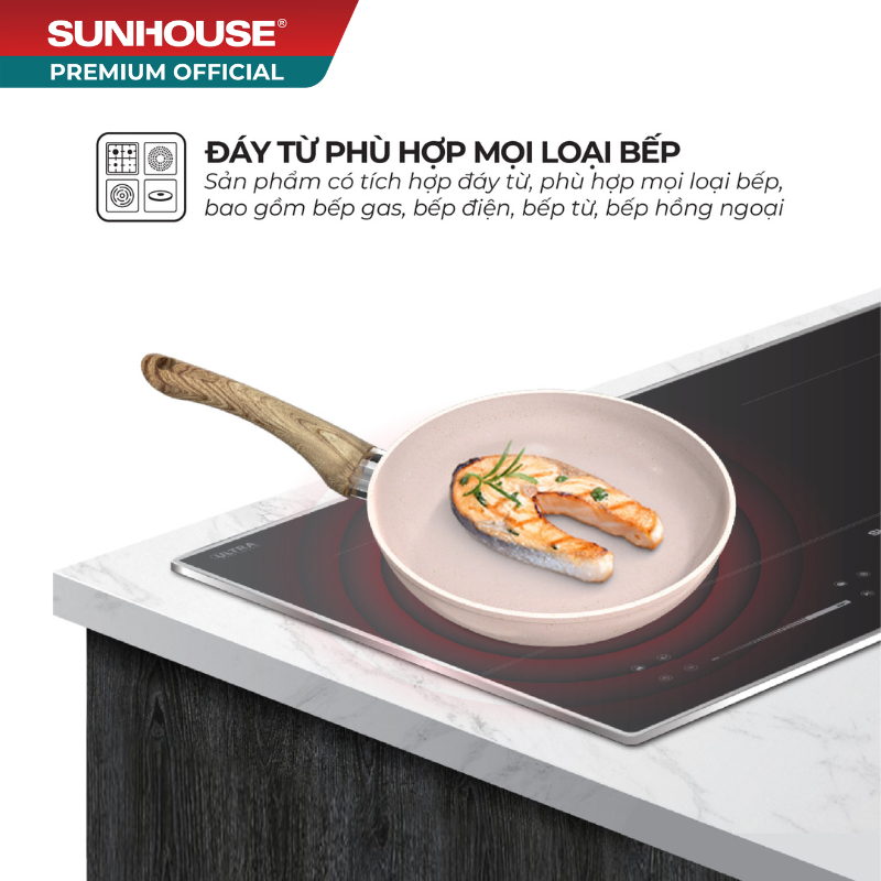 Chảo siêu bền đá đáy từ Sunhouse Trendy SFP18-20-22-24P