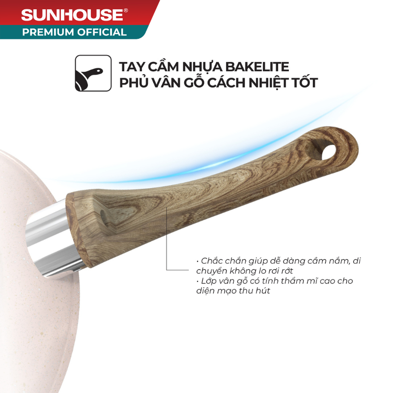 Chảo siêu bền đá đáy từ Sunhouse Trendy SFP18-20-22-24P