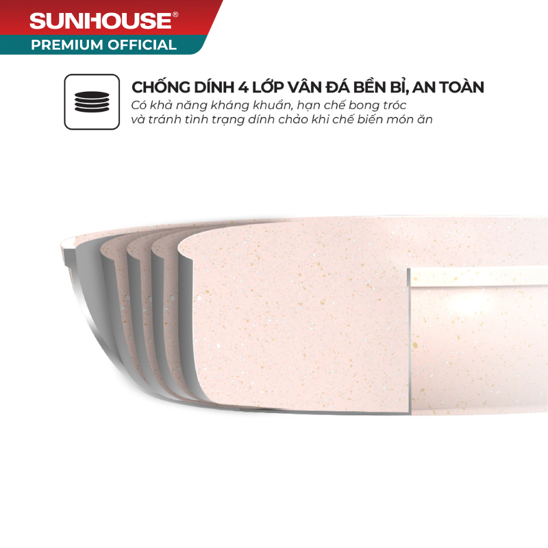 Chảo siêu bền đá đáy từ Sunhouse Trendy SFP18-20-22-24P