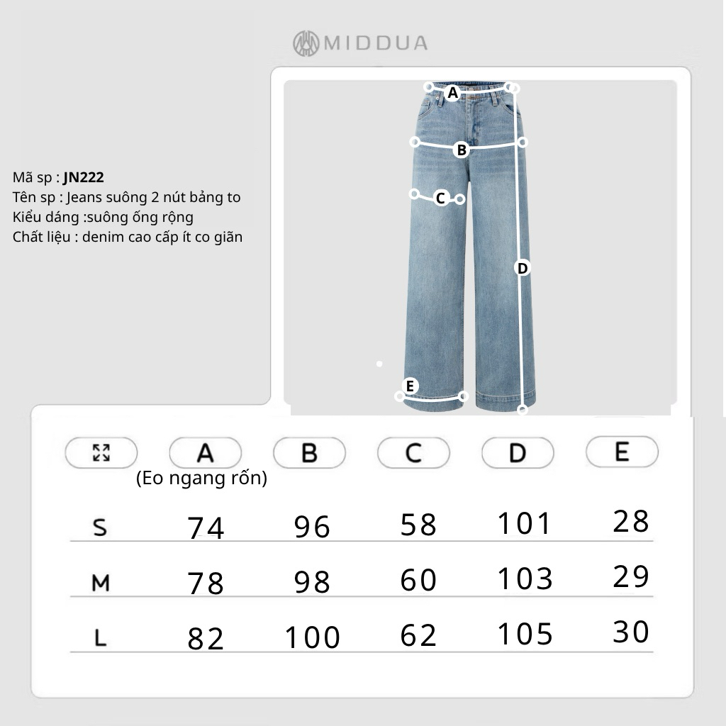 [MIDDUA] - JN222 Suông 2 nút bảng to