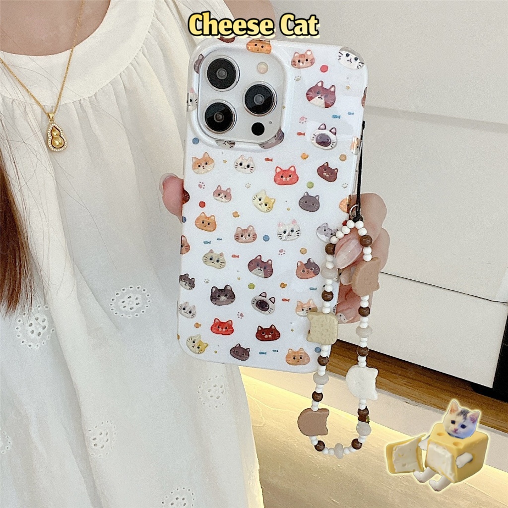 Ốp điện thoại lấp lánh hình mèo dễ thương toàn màn hình cho iPhone 11 12 13 14 15 16 17 Pro Max 7 Plus Xs Max XR