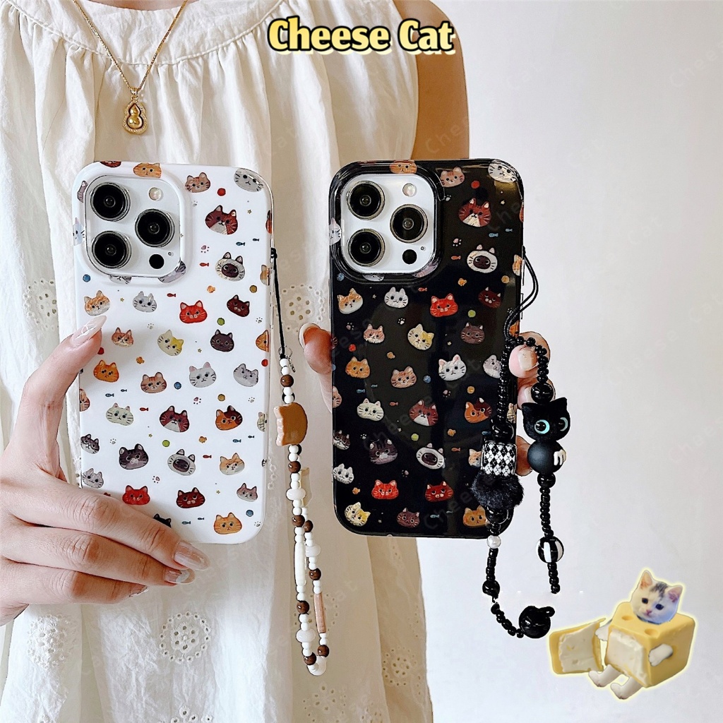 Ốp điện thoại lấp lánh hình mèo dễ thương toàn màn hình cho iPhone 11 12 13 14 15 16 17 Pro Max 7 Plus Xs Max XR