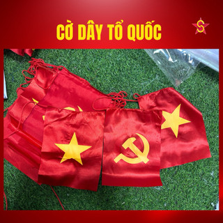 Combo 10 Cuộn Dây Cờ Tổ Quốc & Cờ Đảng Xen Kẽ - Cờ Dây Trang Trí Sự Kiện, Lễ Hội