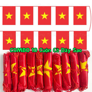Combo 10 Cuộn Dây Cờ Tổ Quốc & Cờ Đảng Xen Kẽ - Cờ Dây Trang Trí Sự Kiện, Lễ Hội