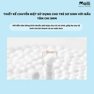 Hộp 200-400 que tăm bông Molli chính hãng