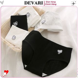 Quần lót nữ cotton kháng khuẩn thoáng mát thấm hút co giãn vừa vặn đáy lót 2 lớp khử mùi DEVARI LA68