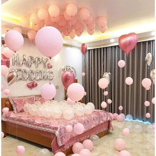 Combo Các Set Bóng Nhũ, Bóng Lồng Kim Tuyến Trang Trí Phòng Cưới Tân Hôn Đầy Đủ, Lãng Mạn