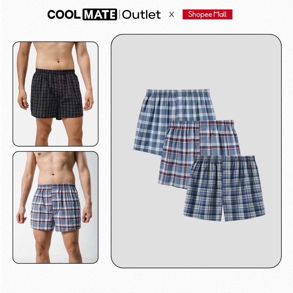 Pack 3 Shorts mặc nhà Basics mix màu ngẫu nhiên Coolmate