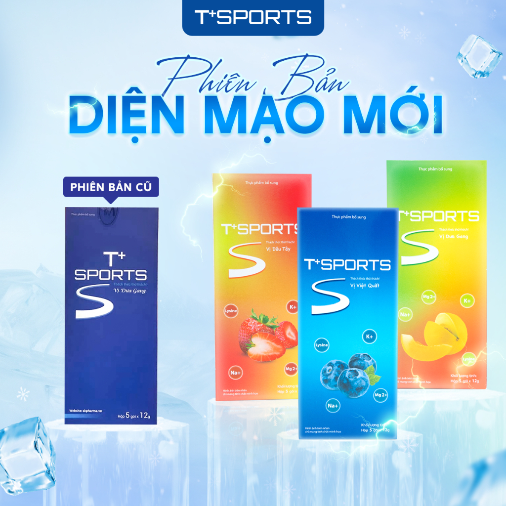 [ÍT ĐƯỜNG] Bột Điện Giải T+SPORTS Bù Muối Khoáng, Tăng Sức Bền & Thể Lực Khi Chơi Thể Thao