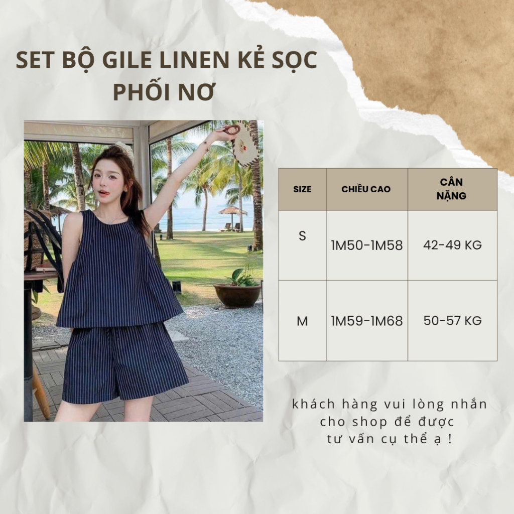 Set bộ sọc phối nơ không tay- có thể mặc 2 kiểu Thời trang nhẹ nhàng Phong cách trẻ trung ST Design- 25