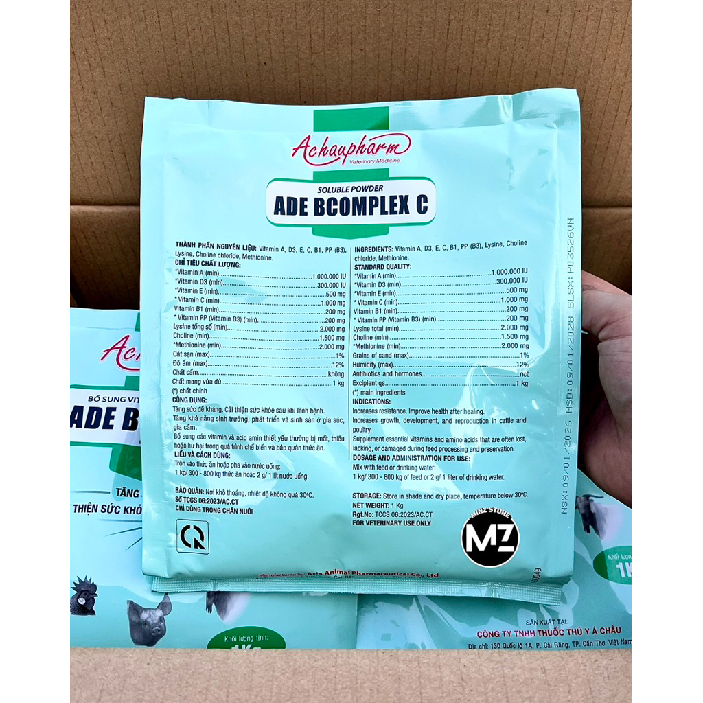 ADE BComplex C (Á Châu) bổ sung Vitamin và Acid amin cho Heo, Gà, Vịt... Gói (1Kg)