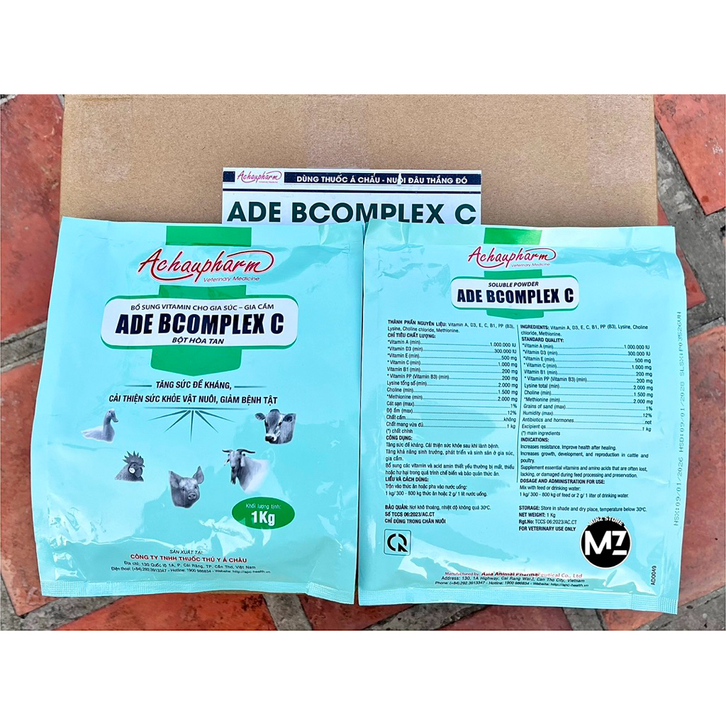 ADE BComplex C (Á Châu) bổ sung Vitamin và Acid amin cho Heo, Gà, Vịt... Gói (1Kg)