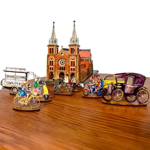 Set 8 Món Mô Hình Mini Người Và Xe Trang Trí Tiểu Cảnh - Phụ Kiện Decor Mô Hình TAYTA