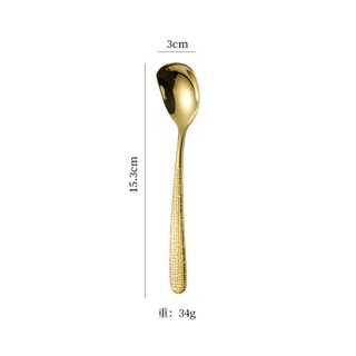 ( M9 ) Muỗng Cà Phê Cán Ngắn m9 Inox 304  Vàng và Bạc Sang Trọng, Thiết Kế Lưới Độc Đáo