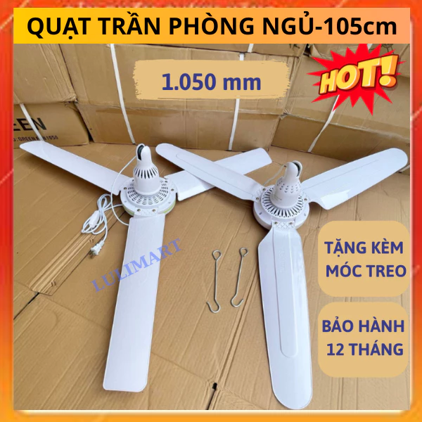 Quạt trần mini 3 cánh 1050mm, Quạt trần phòng ngủ phòng khách quạt cho bé chạy êm siêu mát
