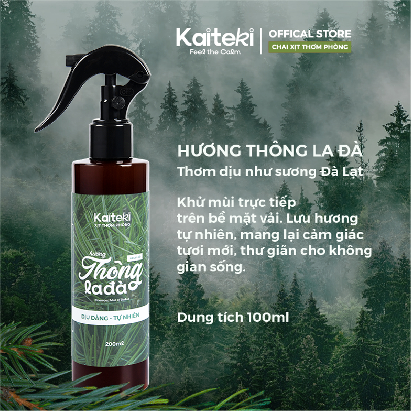 Xịt Thơm Phòng Kaiteki 200ml, Nước Hoa Phòng Cho Phòng Ngủ, Nhà Cửa, Ô Tô, Khử Mùi Nano Bạc Hiệu Quả, Mua 3 Tặng 2