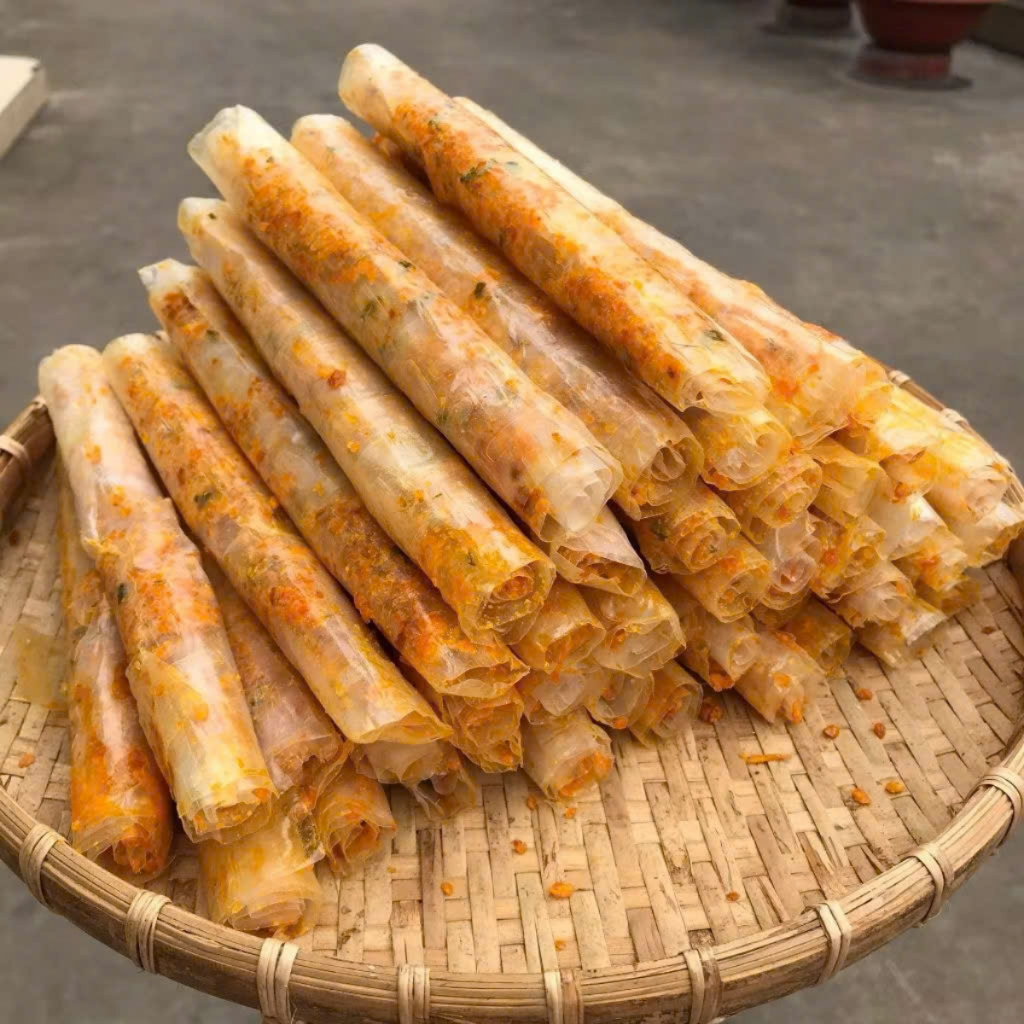 Bánh Tráng Cuộn Tôm Hành Vị Phô Mai Sữa, Bánh Tráng Cuộn Tôm Hành Dai Ngon Hấp Dẫn, Bánh Tráng Ăn Vặt - Tiệm Ăn VặtDuDu