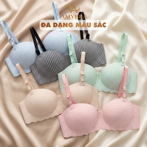 Áo Ngực Su Kẻ Ca Rô Mút Vừa Thông Hơi, Áo Lót Nữ Không Gọng Cúp Ngang, Nâng Ngực Đẹp AMYBRA A923