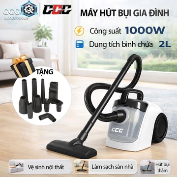 Máy hút bụi gia đình GGG 1000W kèm 8 đầu hút lõi lọc HEPA hút bụi sàn hút rèm ghế sofa vệ sinh đồ gia dụng