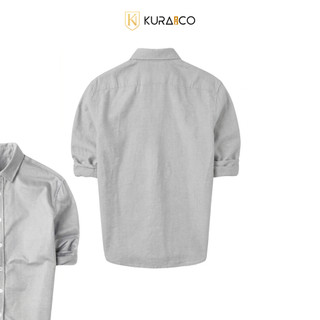 Áo Sơ Mi Trơn Nam VẢI OXFORD CAO CẤP Màu Xám Dài Tay vải Oxford cao cấp - KURAMAN