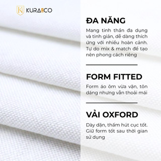 Áo Sơ Mi Cổ Trụ Dài KURAMAN Dài Tay Chất Liệu Oxford Cao Cấp From Slimfit Thanh Lịch