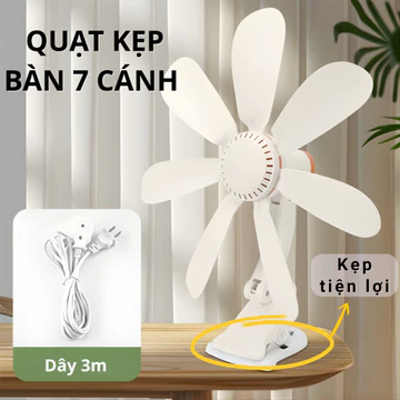 Quạt kẹp để bàn 7 cánh SOPMEDIA quạt tránh nóng quạt điện 8W gắn tường nhà bếp không tiếng ồn