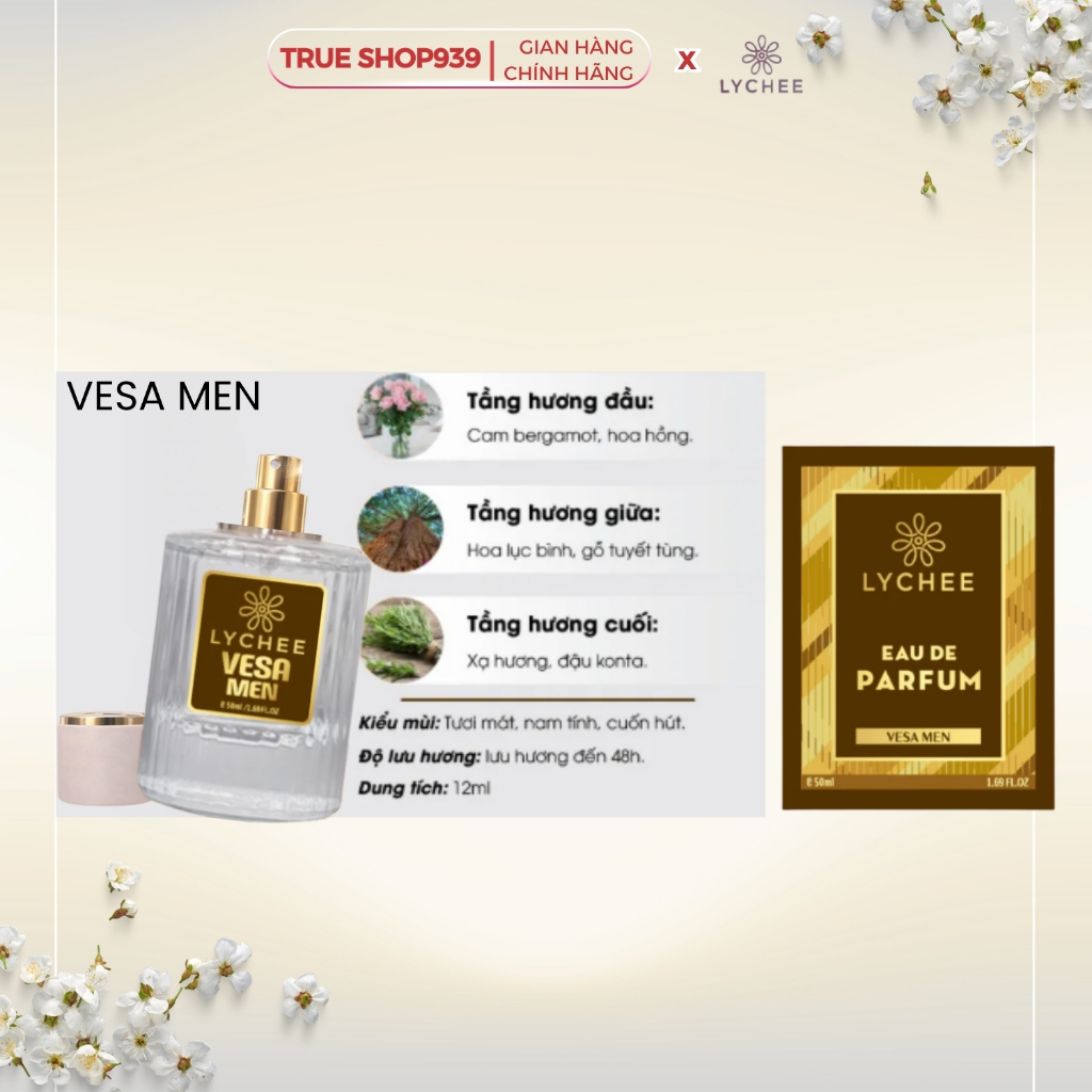 Nước hoa body tinh dầu Pháp cao cấp LYCHEE thơm lâu 50ml