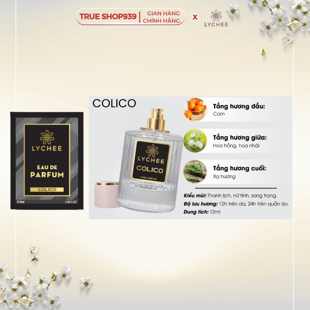 Nước hoa body tinh dầu Pháp cao cấp LYCHEE thơm lâu 50ml