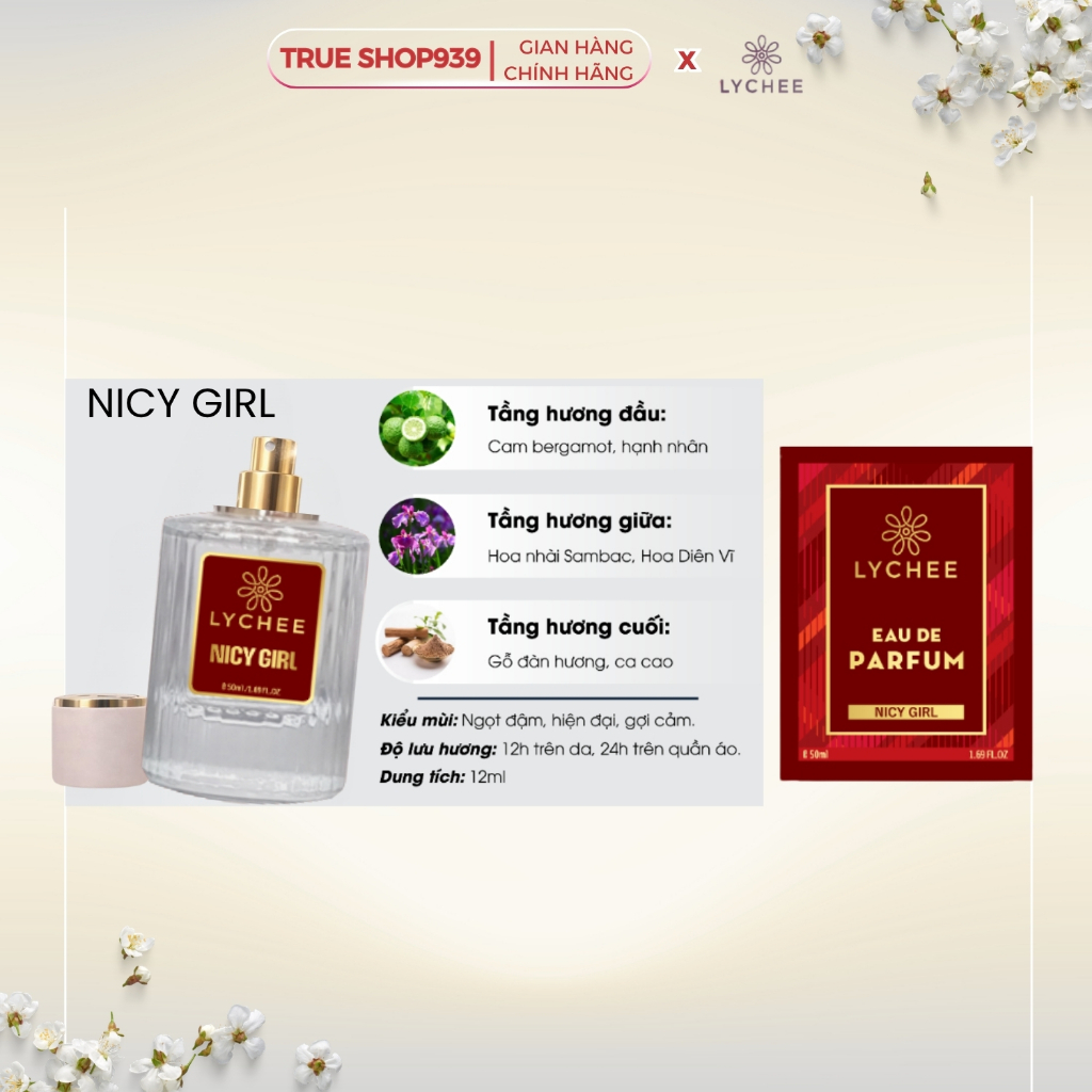 Nước hoa body tinh dầu Pháp cao cấp LYCHEE thơm lâu 50ml