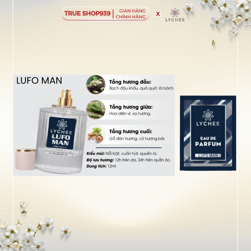 Nước hoa body tinh dầu Pháp cao cấp LYCHEE thơm lâu 50ml