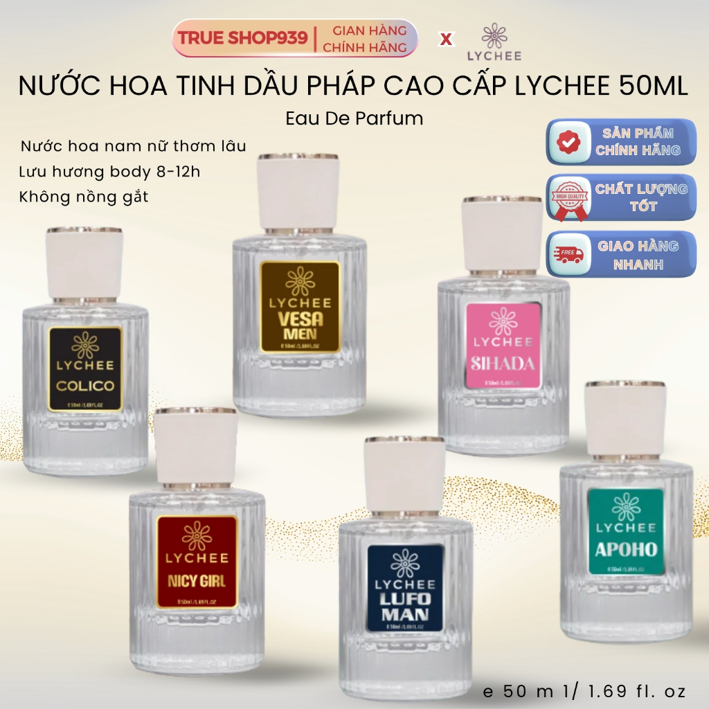 Nước hoa body tinh dầu Pháp cao cấp LYCHEE thơm lâu 50ml