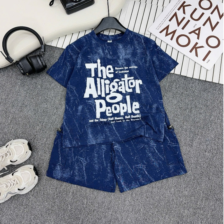 Bộ Quần Áo Bé Trai in chữ ALLIGATOR Chất Liệu Cotton không bai xù, Mềm Mịn, Mát, Thấm Hút Mồ Hôi Tốt, size từ 17-60kg