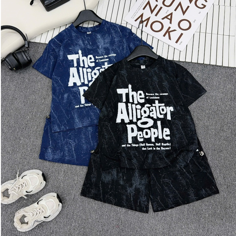 Bộ Quần Áo Bé Trai in chữ ALLIGATOR Chất Liệu Cotton không bai xù, Mềm Mịn, Mát, Thấm Hút Mồ Hôi Tốt, size từ 17-60kg