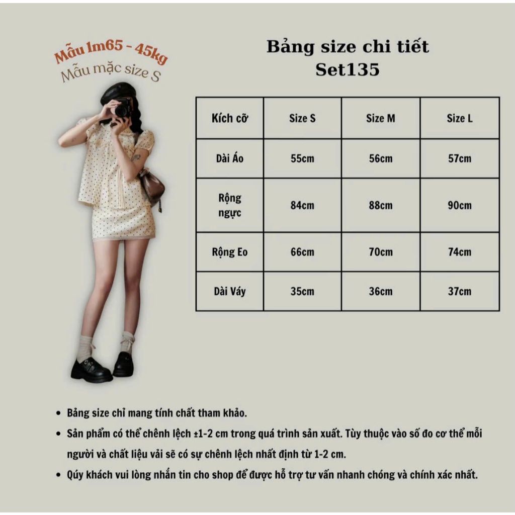 Set Áo Sơ Mi Cổ Sen + Chân Váy Ngắn Vintage Nữ Họa Tiết Chấm Bi  Hoa Nhí Phong Cách Hàn Quốc Dễ Thương Joolate