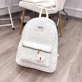 Balo nữ  szie 40 họa tiết nơ dễ thương Hàn Quốc balo đi học cute kèm charm - BL022