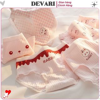 Quần lót nữ cotton kháng khuẩn thấm hút co giãn linh hoạt đáy lót kháng khuẩn khử mùi DEVARI LY11
