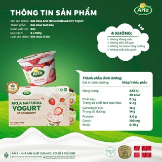 [DATE 1/2027] 1 VỈ Sữa Chua Nguội Arla Natural Yogurt 6 Hộp Hỗ Trợ Tiêu Hóa