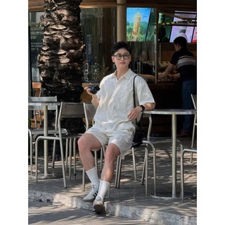 Set Đũi Nam Áo Cộc Tay Quần Short Đi Biển Mùa Hè Cao Cấp Chất Đũi Linen Thoáng Mát