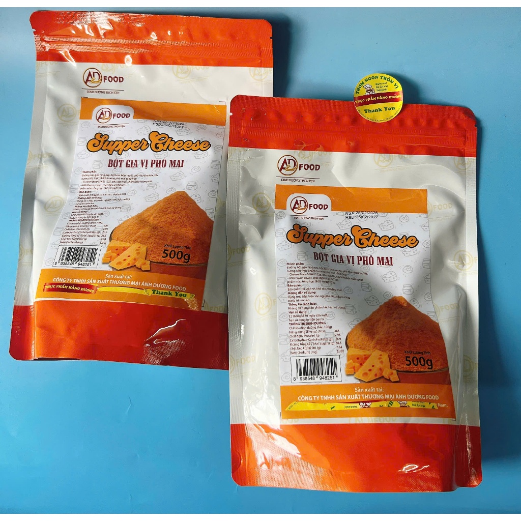500g-100g Bột Phô Mai lắc thơm, béo vị béo Mặn, Thơm đậm Supper Cheese