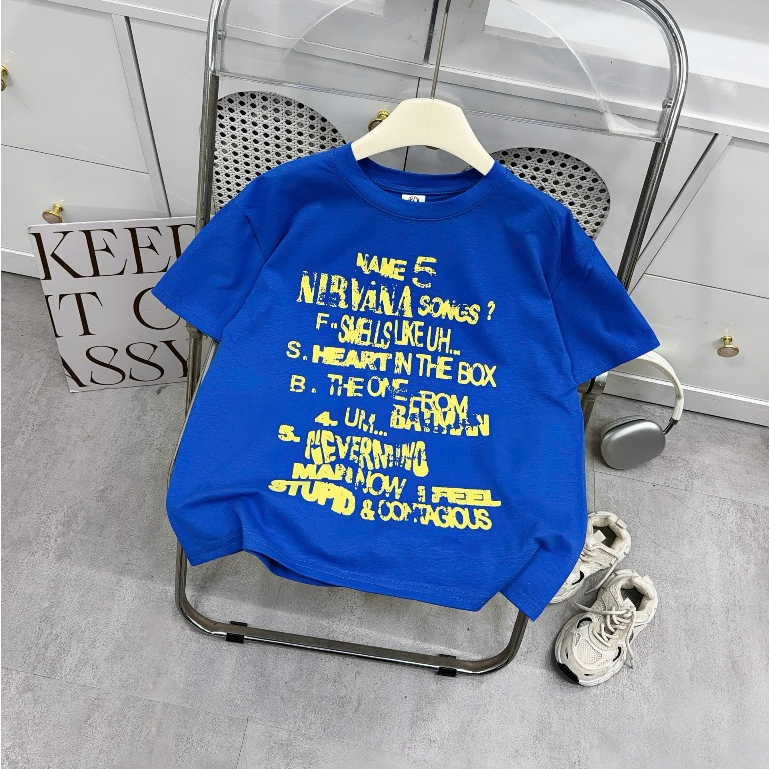 Áo Phông cho bé trai, Họa tiết Chữ Cá tính (STREET) Chất Cotton Mềm Mịn Mát, thấm hút tốt, 3 màu, size từ 17-60kg