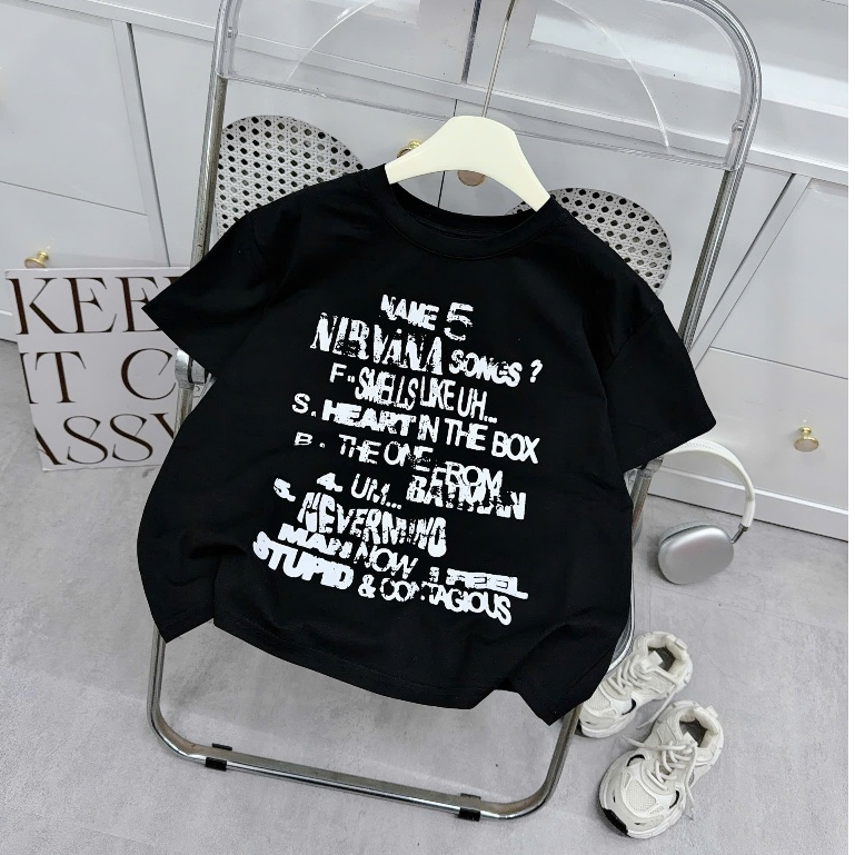 Áo Phông cho bé trai, Họa tiết Chữ Cá tính (STREET) Chất Cotton Mềm Mịn Mát, thấm hút tốt, 3 màu, size từ 17-60kg