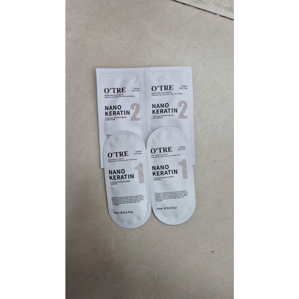 V163_ Set sample gội xả O'TRE nano keratin gói 15ml