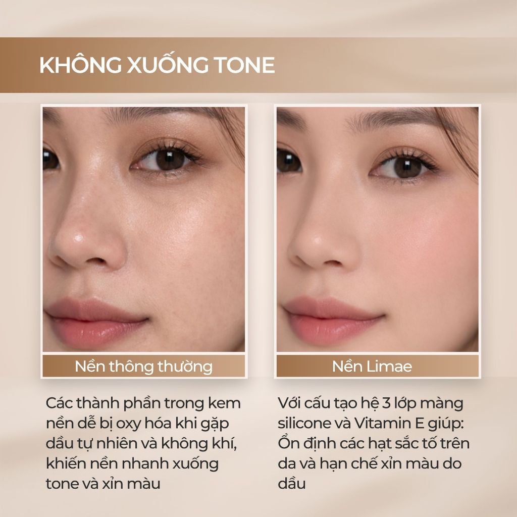Kem nền kiềm dầu Limae Liquid Foundation 30ml lớp nền bền đẹp, lâu trôi, độ che phủ cao
